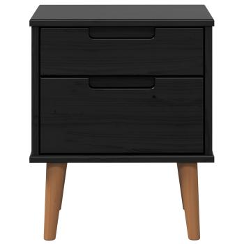 Nachttisch MOLDE Schwarz 40 x 35 x 48 cm Massives Kiefernholz