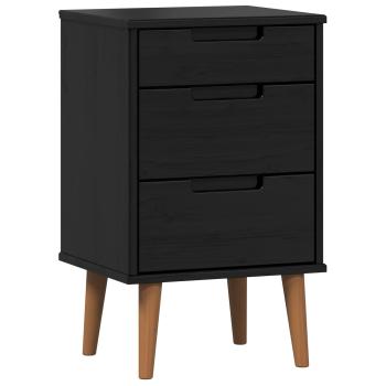 Nachttisch MOLDE Schwarz 40 x 35 x 65 cm Massives Kiefernholz