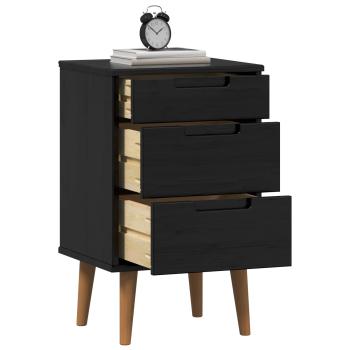 Nachttisch MOLDE Schwarz 40 x 35 x 65 cm Massives Kiefernholz