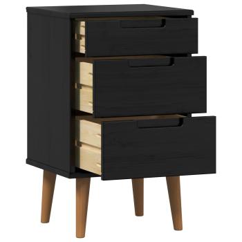 Nachttisch MOLDE Schwarz 40 x 35 x 65 cm Massives Kiefernholz
