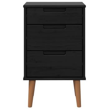Nachttisch MOLDE Schwarz 40 x 35 x 65 cm Massives Kiefernholz