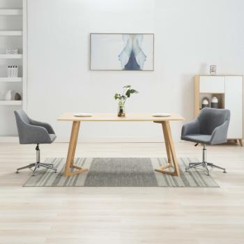 ARDEBO.de - Esszimmerstühle Drehbar 2 Stk. Hellgrau Stoff