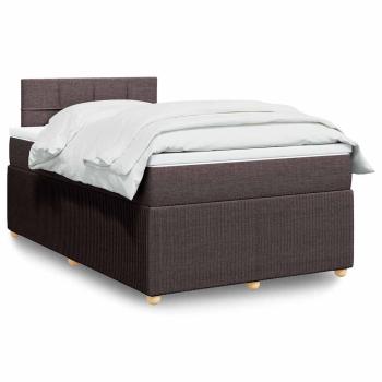 ARDEBO.de - Boxspringbett mit Matratze Dunkelbraun 120x200 cm Stoff