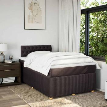 Boxspringbett mit Matratze Dunkelbraun 120x200 cm Stoff