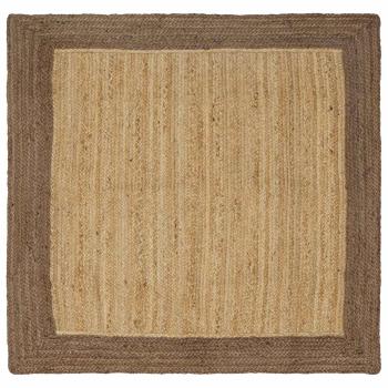 ARDEBO.de - Bereichsteppich Grau 160 x 160 cm Jute