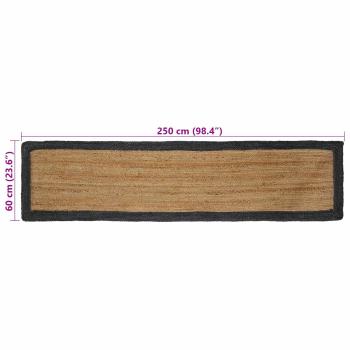 Bereichsteppiche Dunkelgrau 60 x 250 cm Jute