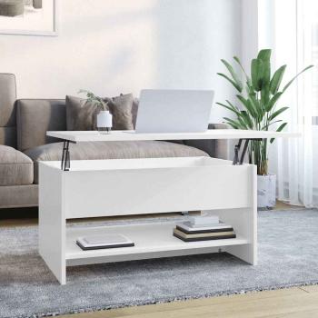 ARDEBO.de - Couchtisch Hochglanz-Weiß 80x50x40 cm Holzwerkstoff