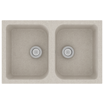 Küchen-Spüle Beige 76 x 48 x 30 cm Quarz und Harz