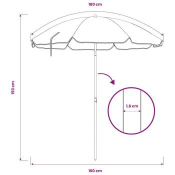 Sonnenschirm mit Stahlmast Blau 180 cm