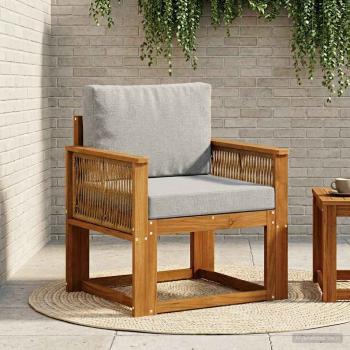 ARDEBO.de - Outdoor Mittelsofa Massivholz Akazie Natur