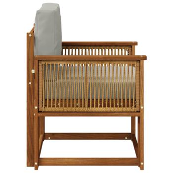 Outdoor Mittelsofa Massivholz Akazie Natur