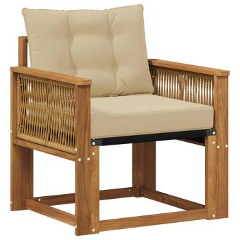 Outdoor Mittelsofa Massivholz Akazie Natur