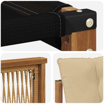 Outdoor Mittelsofa Massivholz Akazie Natur
