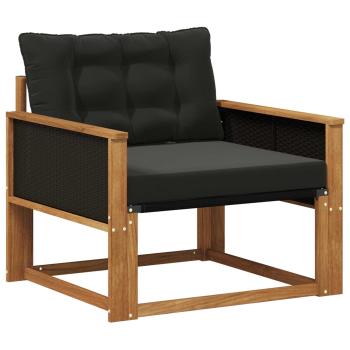 Outdoor-Sofagarnitur Massives Akazienholz und Textilene Natur
