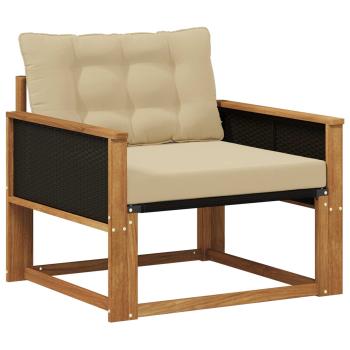 Outdoor-Sofagarnitur Massives Akazienholz und Textilene Natur