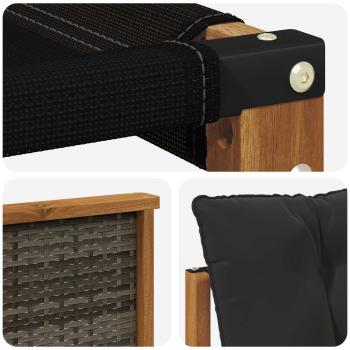 Outdoor-Sofagarnitur Massives Akazienholz und Textilene Natur
