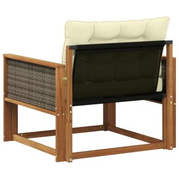 Outdoor-Sofagarnitur Massives Akazienholz und Textilene Natur
