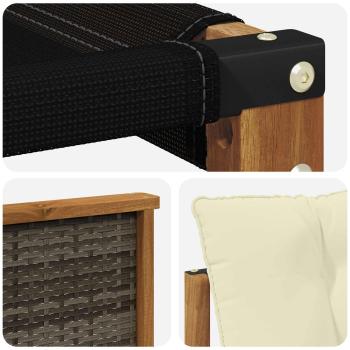 Outdoor-Sofagarnitur Massives Akazienholz und Textilene Natur