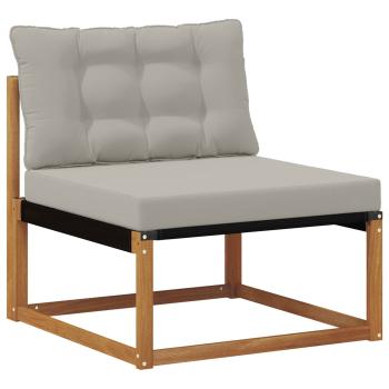 Outdoor Mittelsofa Massives Akazienholz und Textilene Natur