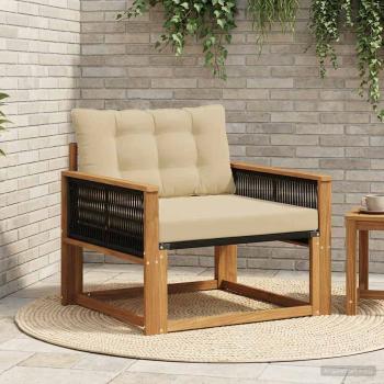 ARDEBO.de - Outdoor-Sofagarnitur Massives Akazienholz und Textilene Natur