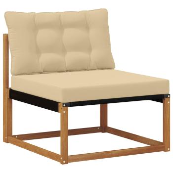 Outdoor-Sofagarnitur Massives Akazienholz und Textilene Natur