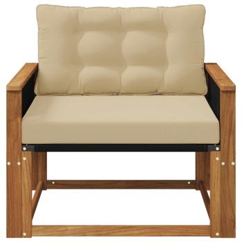 Outdoor-Sofagarnitur Massives Akazienholz und Textilene Natur