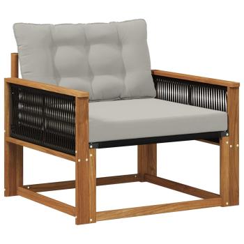 Outdoor Mittelsofa Massives Akazienholz und Textilene Natur