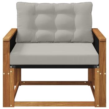 Outdoor Mittelsofa Massives Akazienholz und Textilene Natur