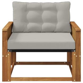 Outdoor Mittelsofa Massives Akazienholz und Textilene Natur