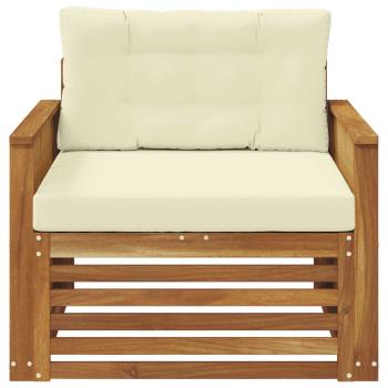 Outdoor Mittelsofa Natur und Creme Massivholz Akazie