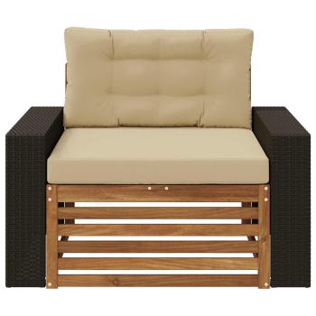 Outdoor Mittelsofa Massivholz Akazie Natur