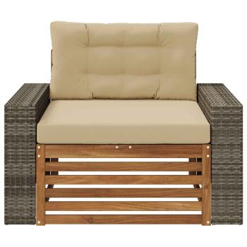 Outdoor Mittelsofa Massivholz Akazie Natur