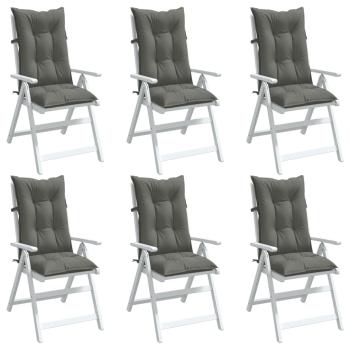 ARDEBO.de - Hochlehner-Auflagen 6 Stk. Melange Dunkelgrau 120x50x7 cm Stoff