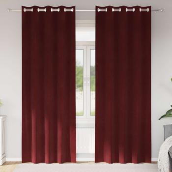 ARDEBO.de - Verdunkelungsvorhänge 2 stk. Weinrot 140 x 260 cm Samt