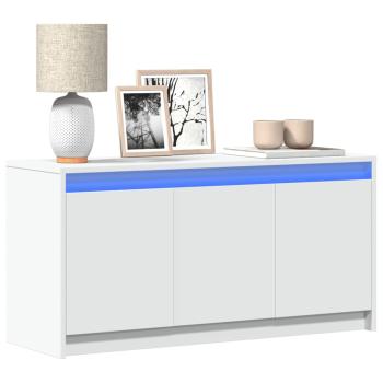 ARDEBO.de - TV-Schrank mit LED-Beleuchtung Weiß 100x34x50 cm Holzwerkstoff