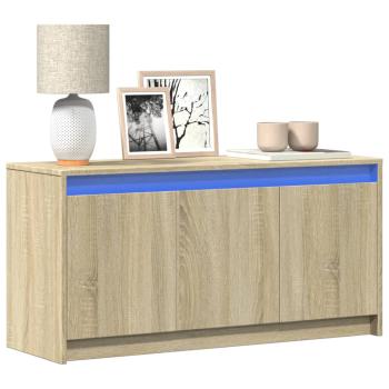 ARDEBO.de - TV-Schrank mit LED-Beleuchtung Sonoma-Eiche 100x34x50 cm