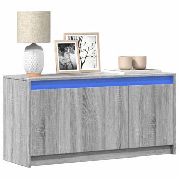 ARDEBO.de - TV-Schrank mit LED-Beleuchtung Grau Sonoma 100x34x50 cm