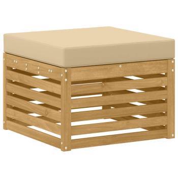 Outdoor-Fußhocker Massivholz Akazie Weiß