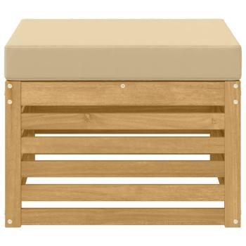 Outdoor-Fußhocker Massivholz Akazie Weiß