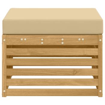 Outdoor-Fußhocker Massivholz Akazie Weiß