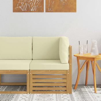 ARDEBO.de - Outdoor Ecksofa Massivholz Akazie Weiß