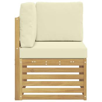 Outdoor Ecksofa Massivholz Akazie Weiß