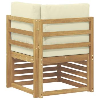Outdoor Ecksofa Massivholz Akazie Weiß