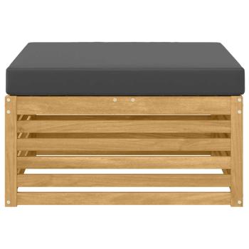 Outdoor-Fußhocker Massivholz Akazie Weiß