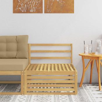 ARDEBO.de - Outdoor Mittelsofa Massivholz Akazie Weiß 83 x 79 x 73 cm