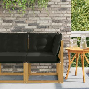 ARDEBO.de - Outdoor Ecksofa Massivholz Akazie und Textilene Stoff Weiß