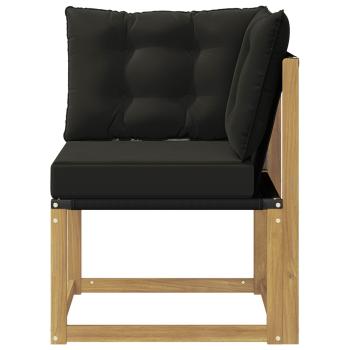 Outdoor Ecksofa Massivholz Akazie und Textilene Stoff Weiß