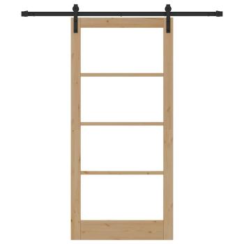 Schiebetür ORKDAL Natürlich und Schwarz 93 x 202 cm