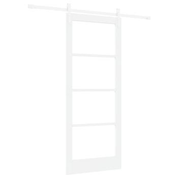 Schiebetür ORKDAL Weiß 83 x 202 cm Massivholz Kiefer und Glas