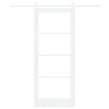 Schiebetür ORKDAL Weiß 83 x 202 cm Massivholz Kiefer und Glas